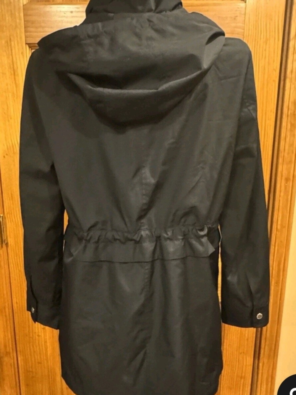 Vince Camuto Women Black Hooded Anorak Lightweight Zipper Jacket, Size M - Picture 4 of 9